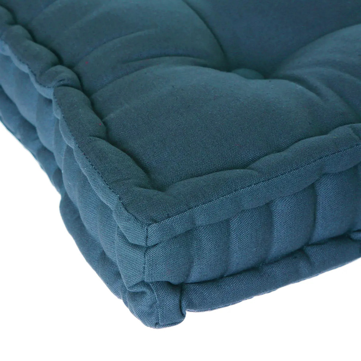 Coussin de sol "Anjali" bleu canard 40x40cm
