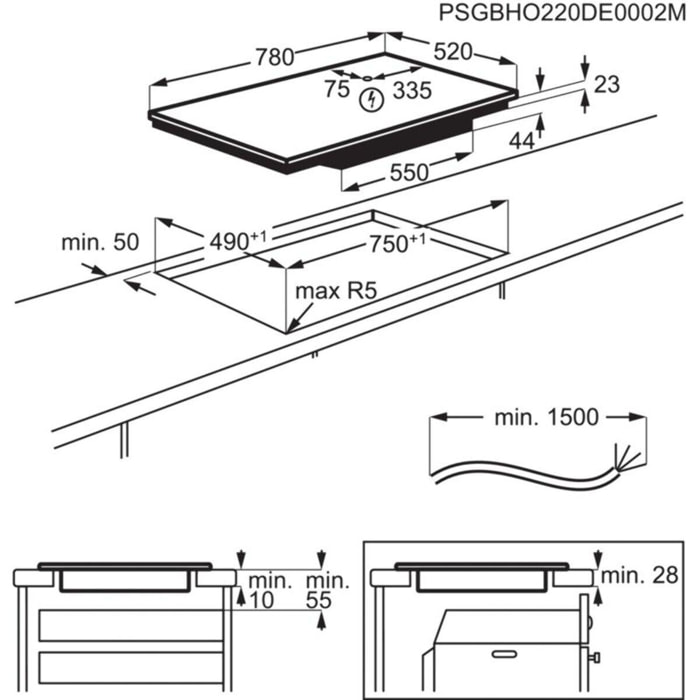 Table induction ELECTROLUX EIV85456 Flex