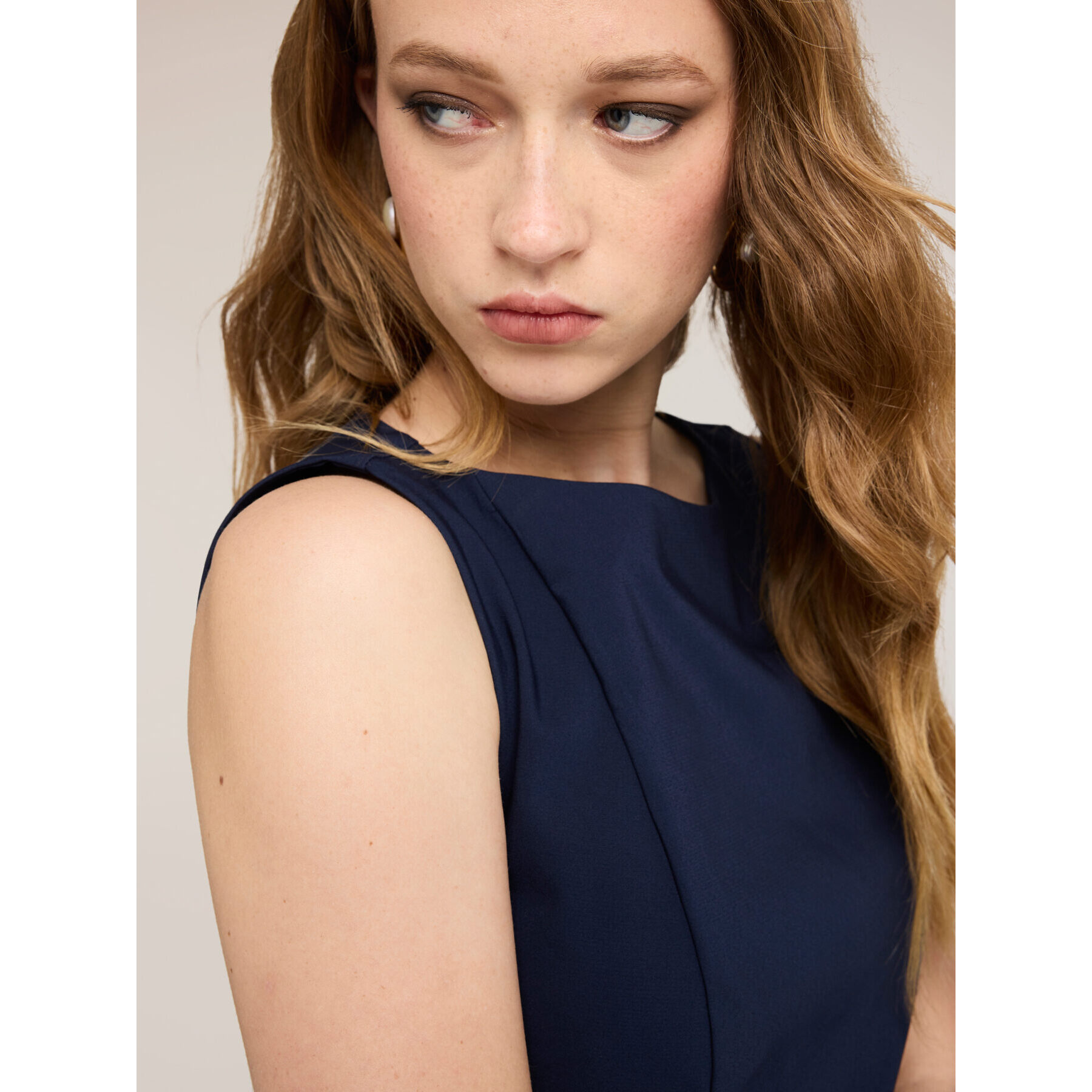Motivi - Vestito flare in popeline - Blu