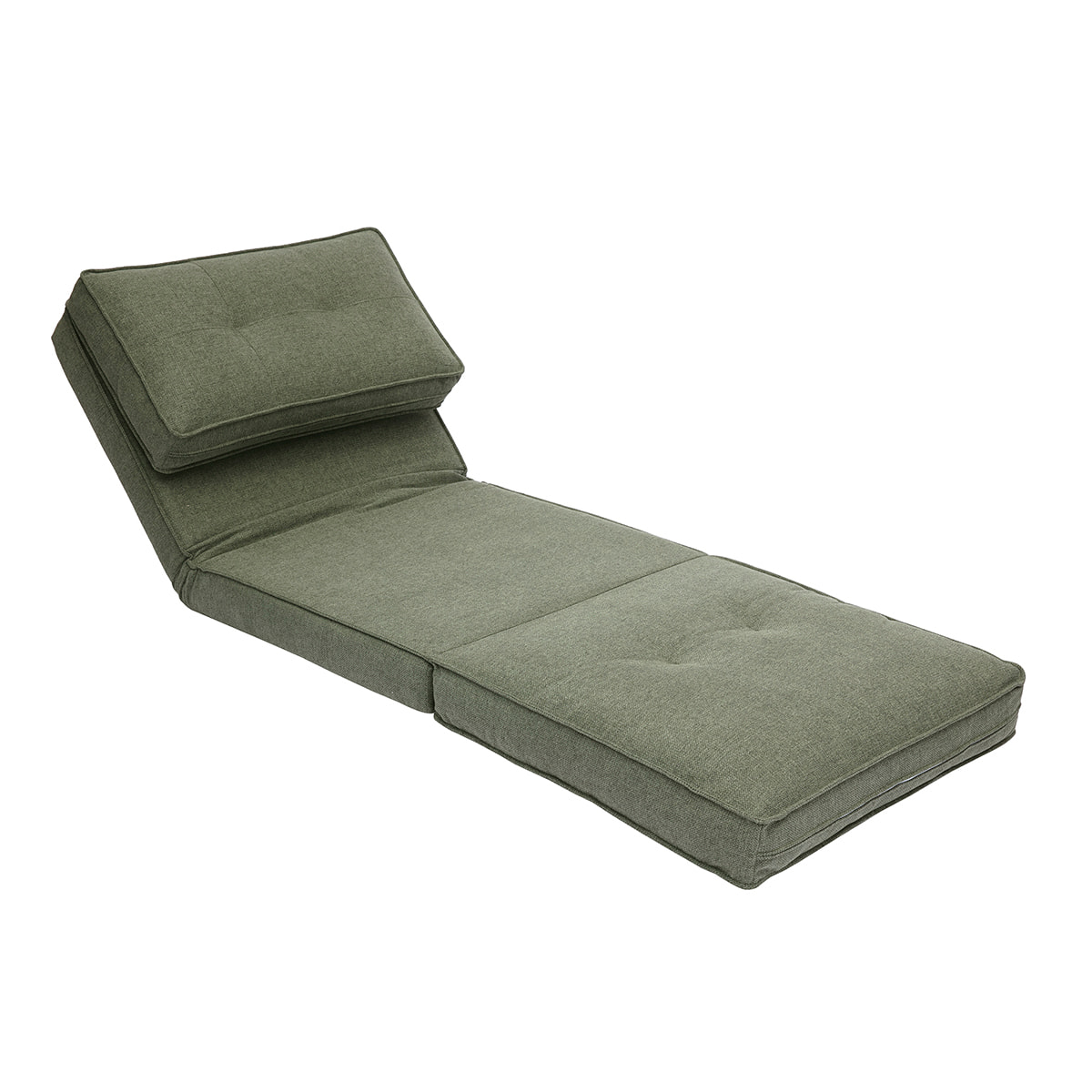 Chauffeuse 1 place convertible en tissu vert kaki SALLY