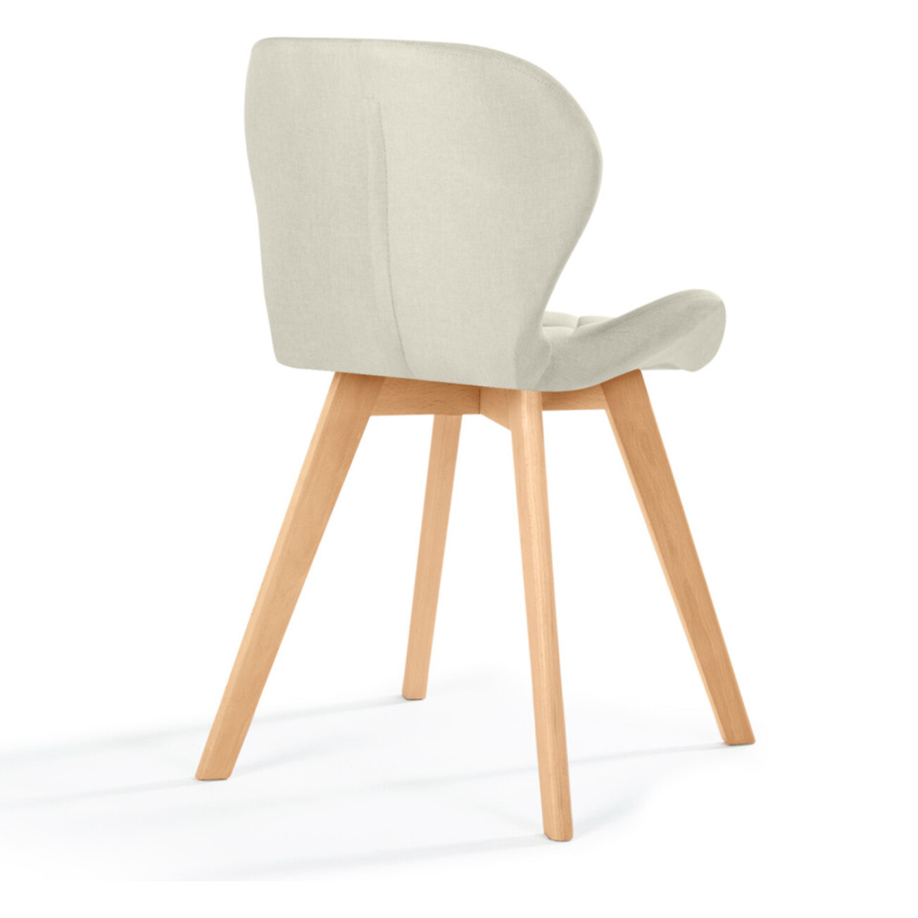 Chaises Gatsby en tissu beige et pieds bois - lot de 2