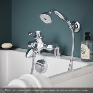 Jacob Delafon - Ensemble Mitigeur Bain Douche mécanique mural avec douchette et flexible Fairfax