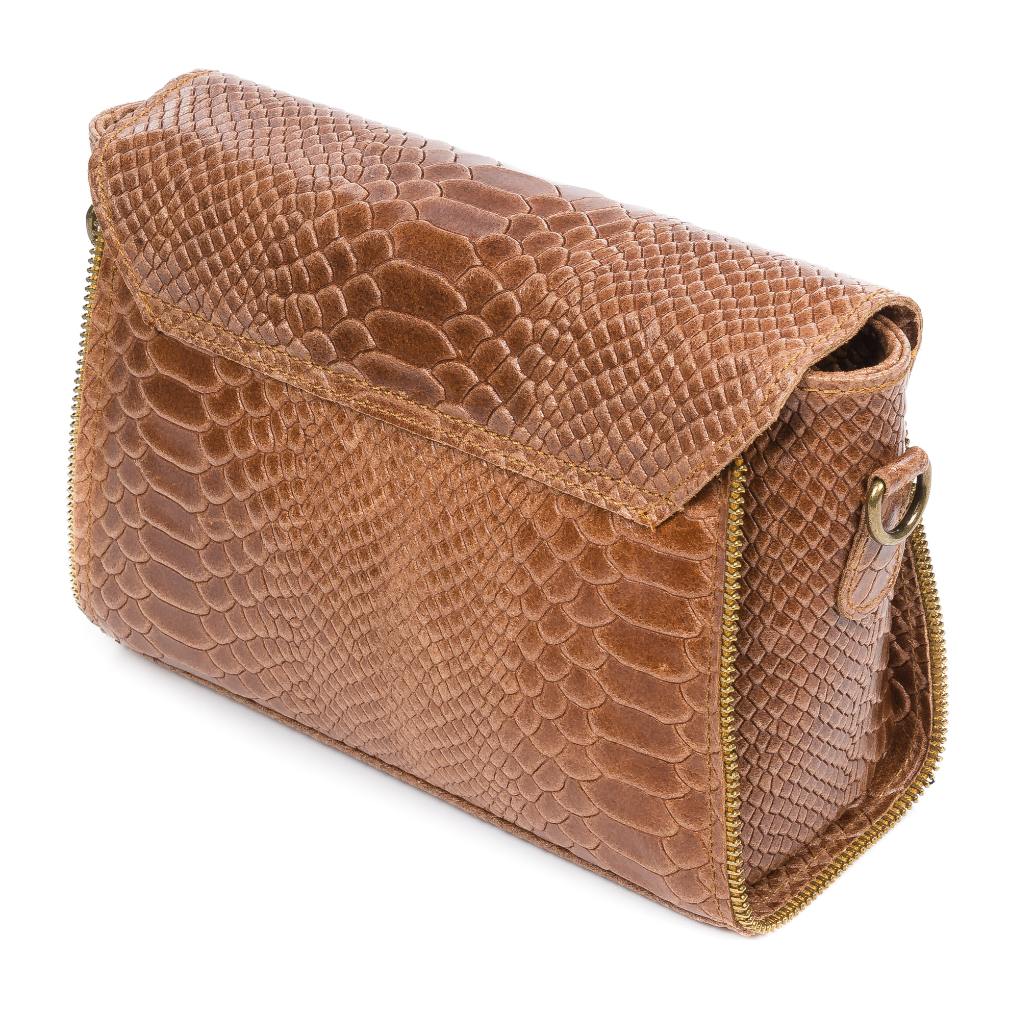 Mariola Borsa a tracolla Donna. Vera Pelle Camoscio Impressa Serpente