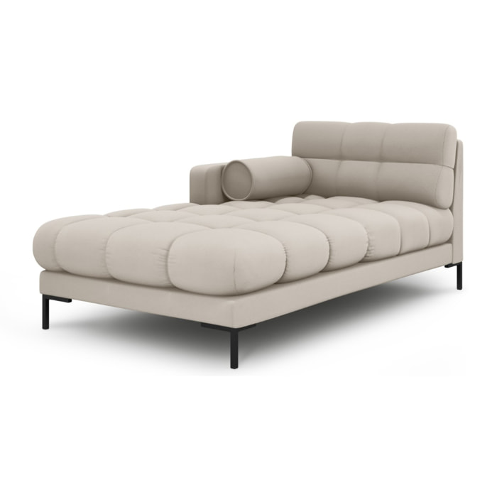 Méridienne gauche "Bali" en tissu structurel beige