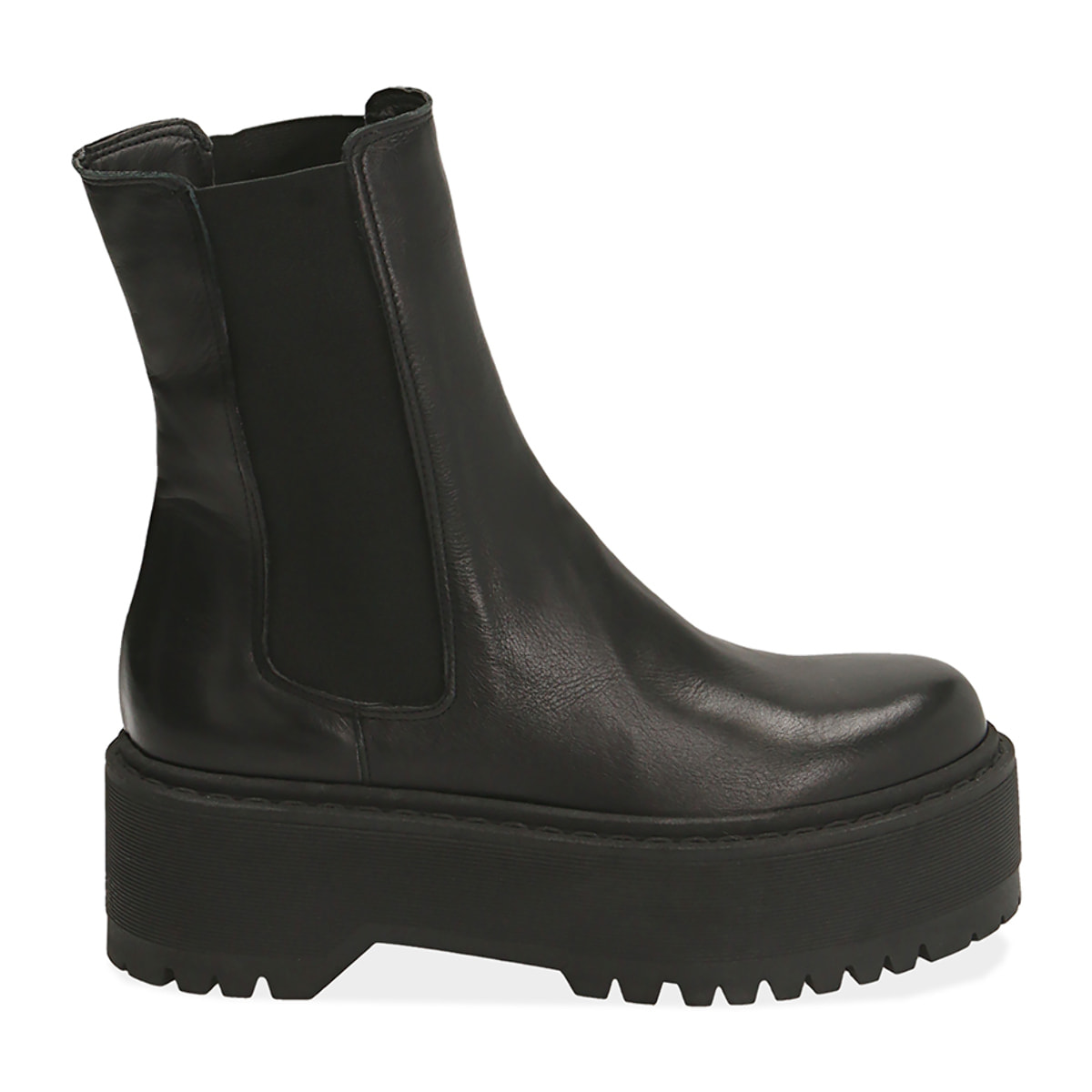 Chelsea boots platform neri in pelle di vitello