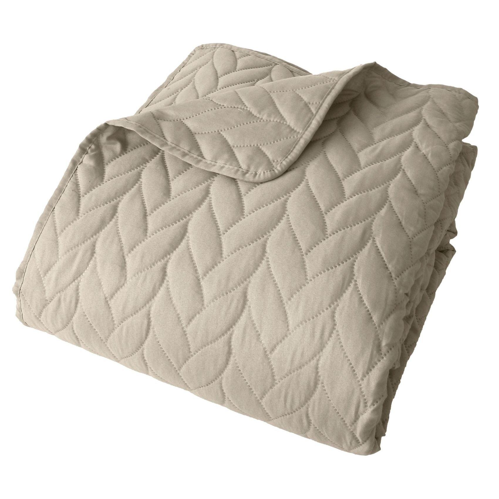 Couvre lit en microfibre dessin par ultrason - Naturel