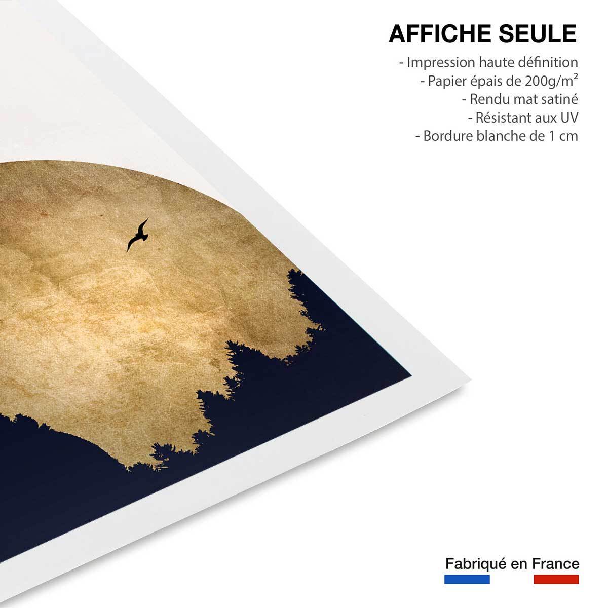 Poster crepuscule doré Affiche seule