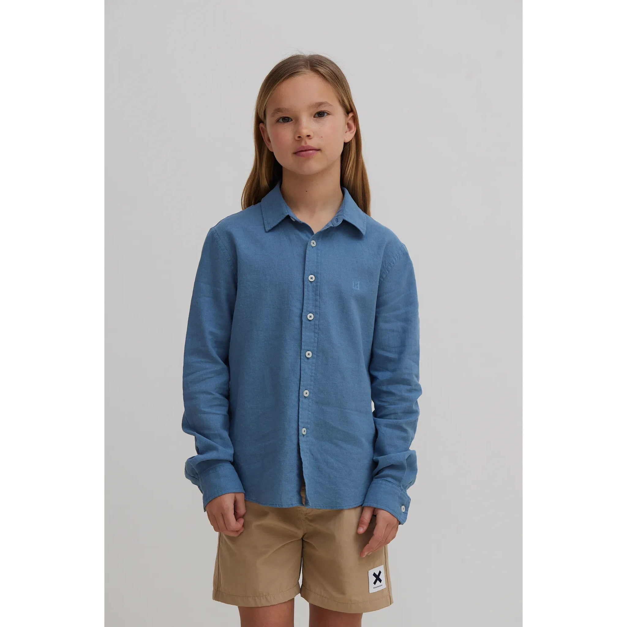 CAMISA KIDS DE LINO SKY BLUE