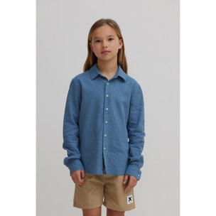 CAMISA KIDS DE LINO SKY BLUE