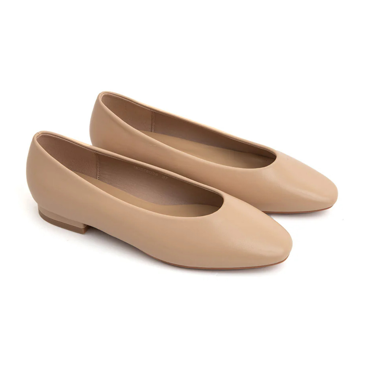 Ballerina minimal con scollo a cuore - KHAKI