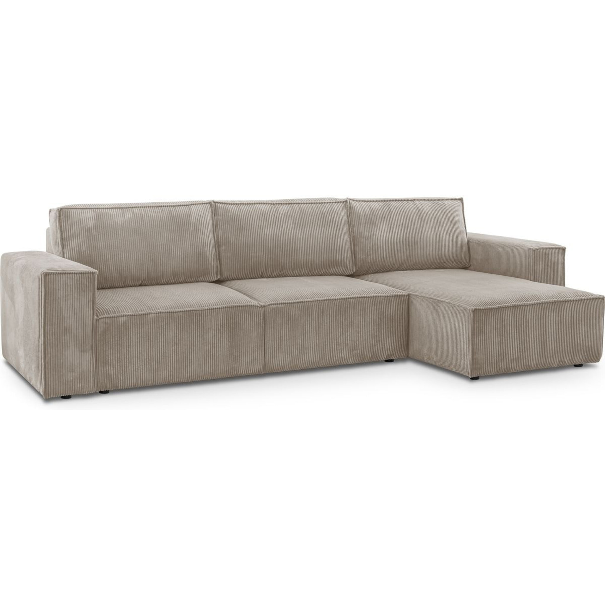 Canapé d'angle convertible 5 places en velours côtelé - HARPER
