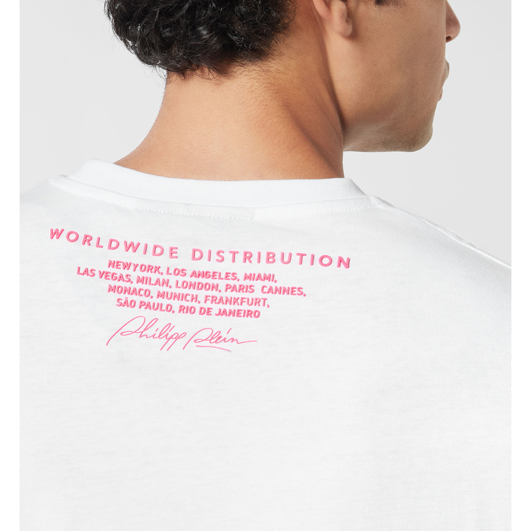 PHILIPP PLEIN Camiseta de cuello redondo y manga larga CHROME