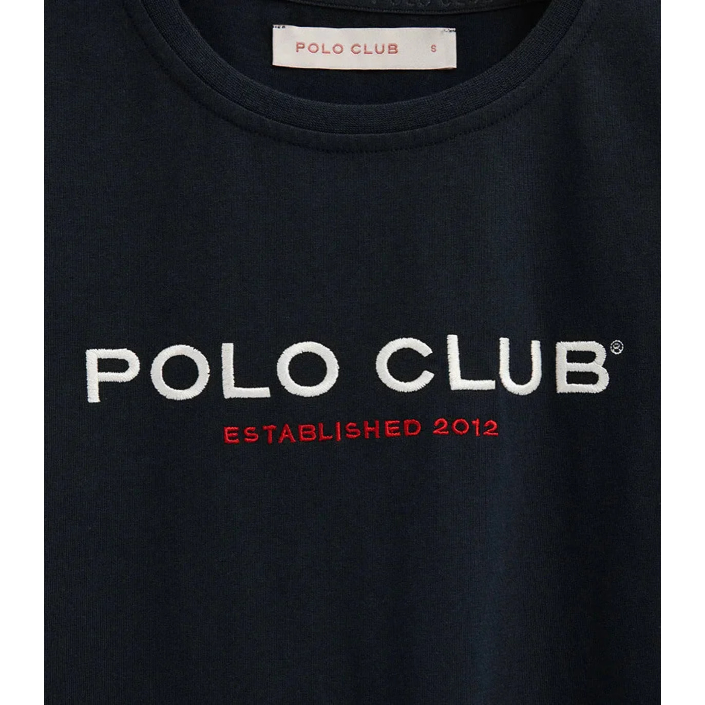 Camiseta azul marino de corte slim con bordado Established 2012 Polo Club