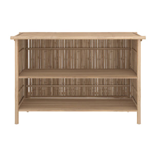 Ensemble bar et chaise de bar de jardin en bambou (lot de 2) - Vadella