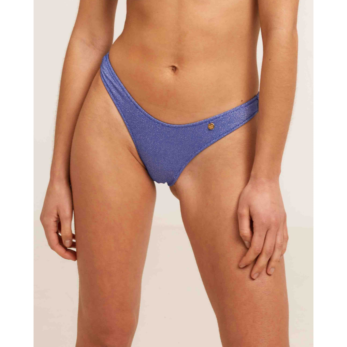 Braga de bikini en forma de V con tejido de lurex