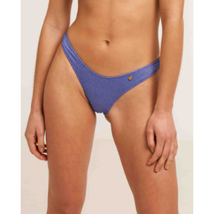 Braga de bikini en forma de V con tejido de lurex