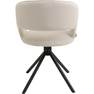 Chaise avec accoudoirs pivotante Gina noire Kare Design