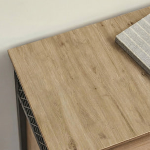 Mobiletto Credenza Industrial con Anta Scorrevole Quercia e Nero