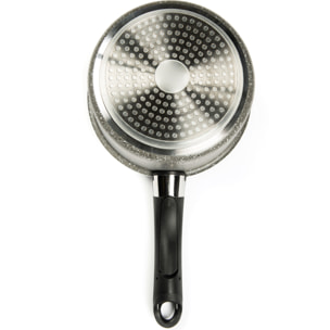 Set 3 Casseruole (16-18-20 Cm) con Manici Removibili Excelsa- Country Rock, Alluminio Grigio