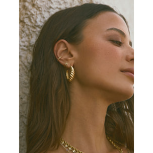 Pendiente Suelto Ear Cuff Tressia Plata Baño Oro