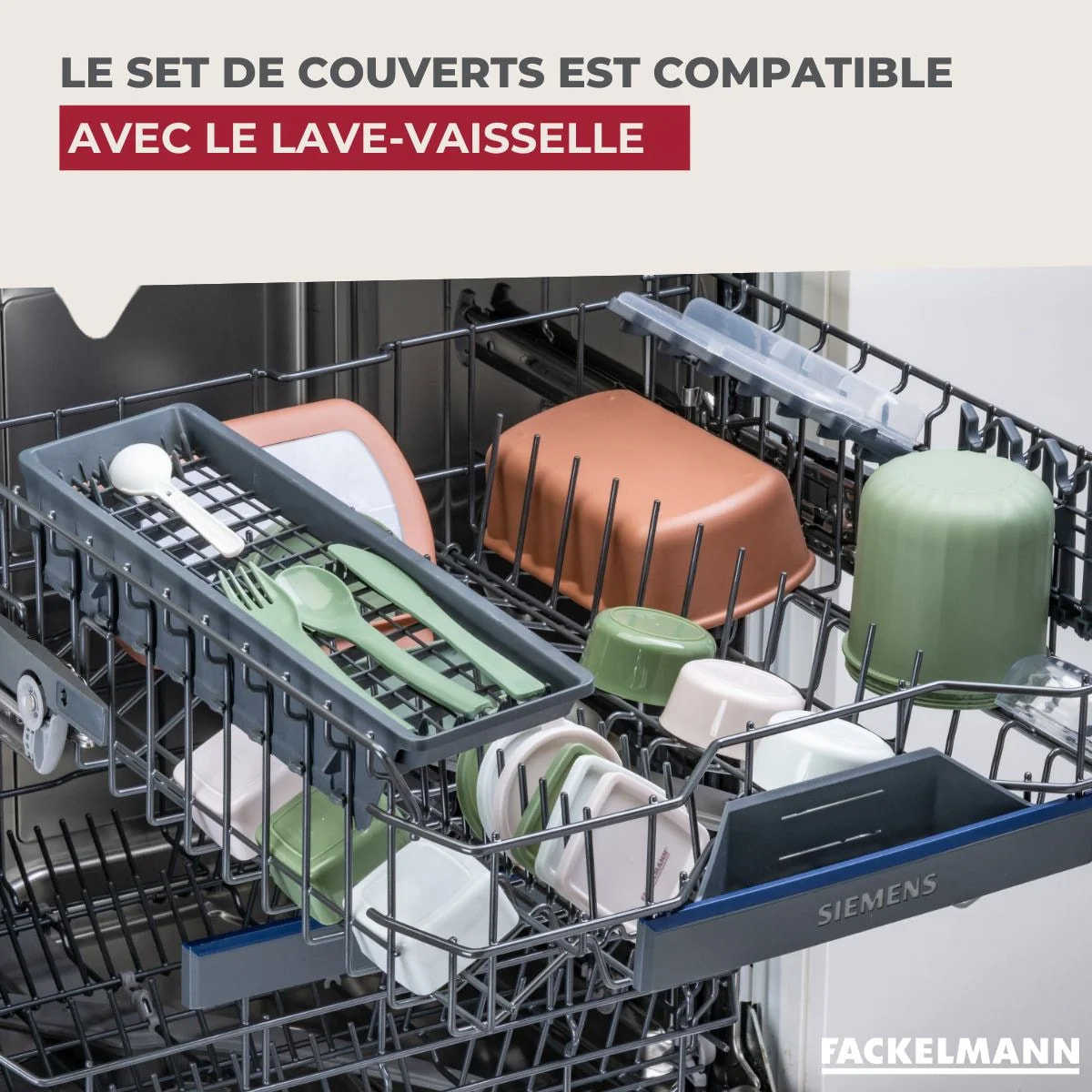 Boîte de 3 couverts réemployables Fackelmann Storage
