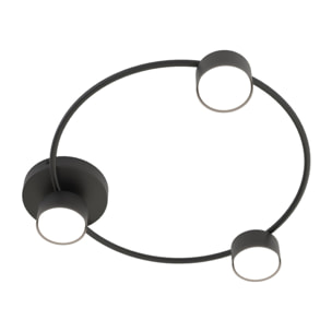 Lampada a sospensione Lucio in acciaio nero opaco