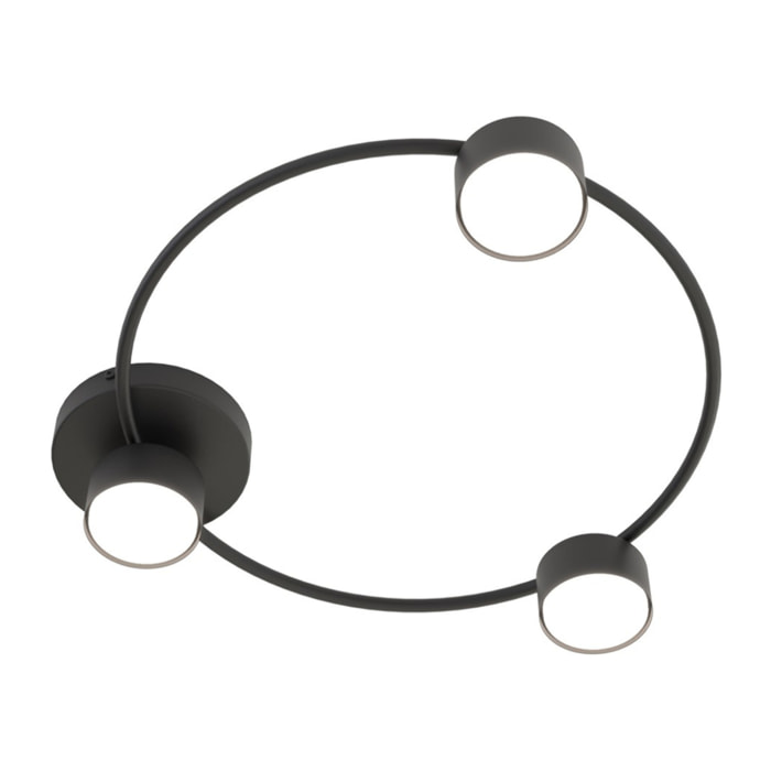 Lampada a sospensione Lucio in acciaio nero opaco