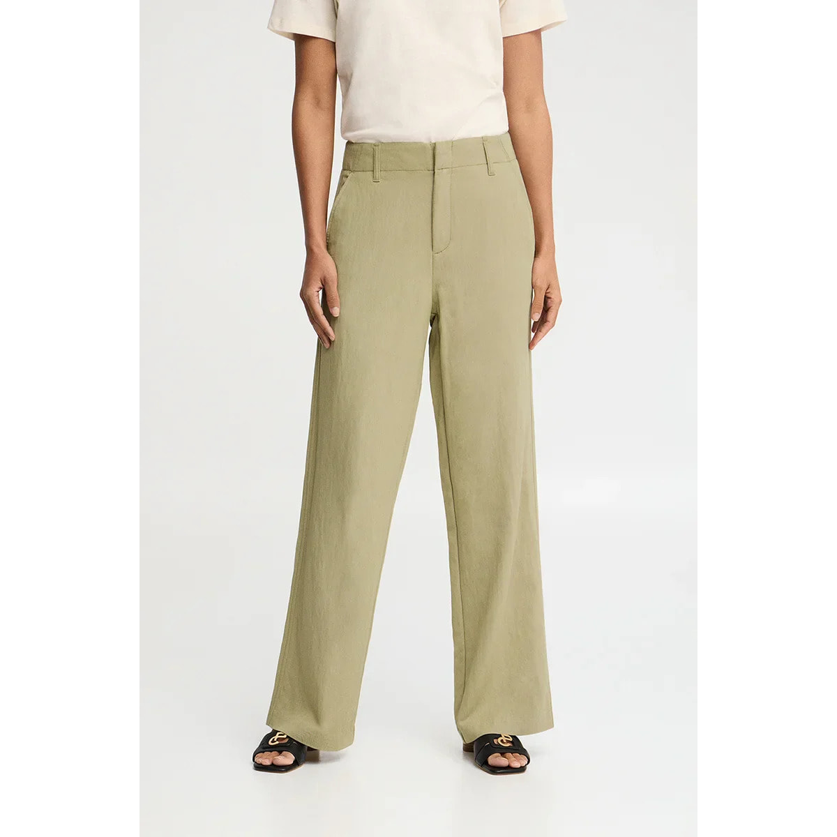 Pantaloni grigio pietra dal fit dritto con logo Polo Club