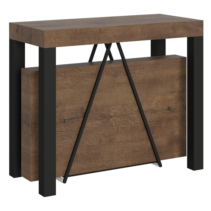 Consolle allungabile 90x40/196 cm Tiris Small Noce telaio Antracite