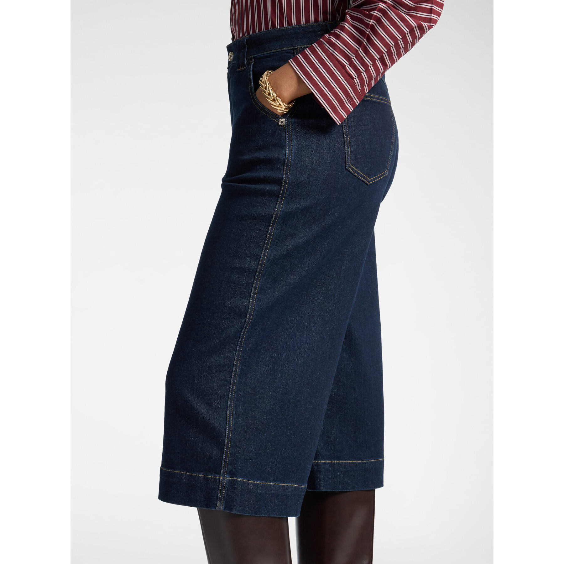 Elena Mirò - Jeans gaucho "Gea" in denim - Blu