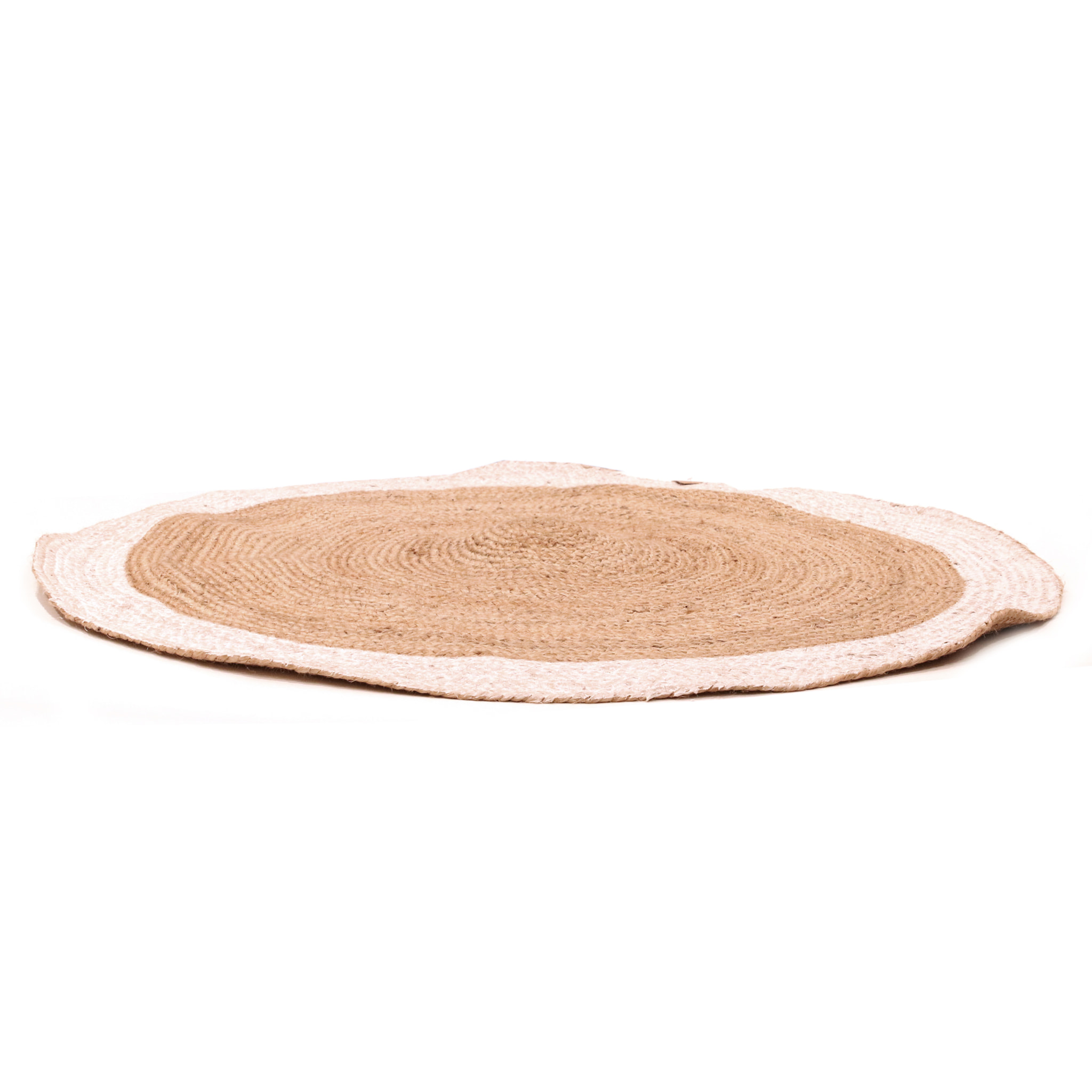 Tapis Jute Bord Blanc 120cm