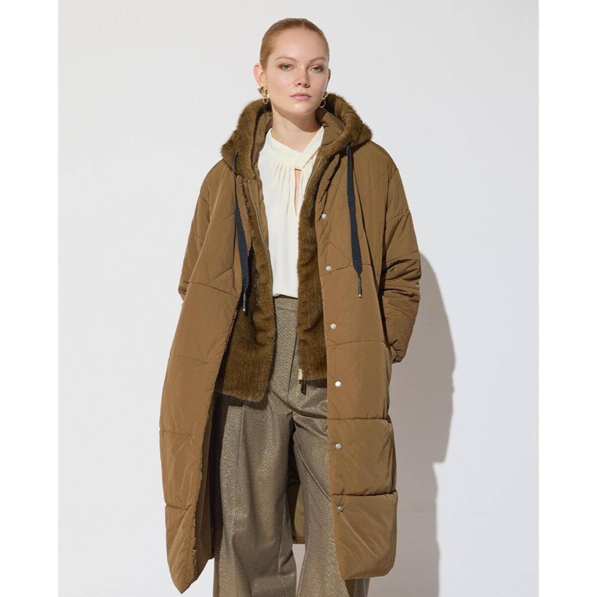 Giacca a vento con gilet in pelliccia sintetica