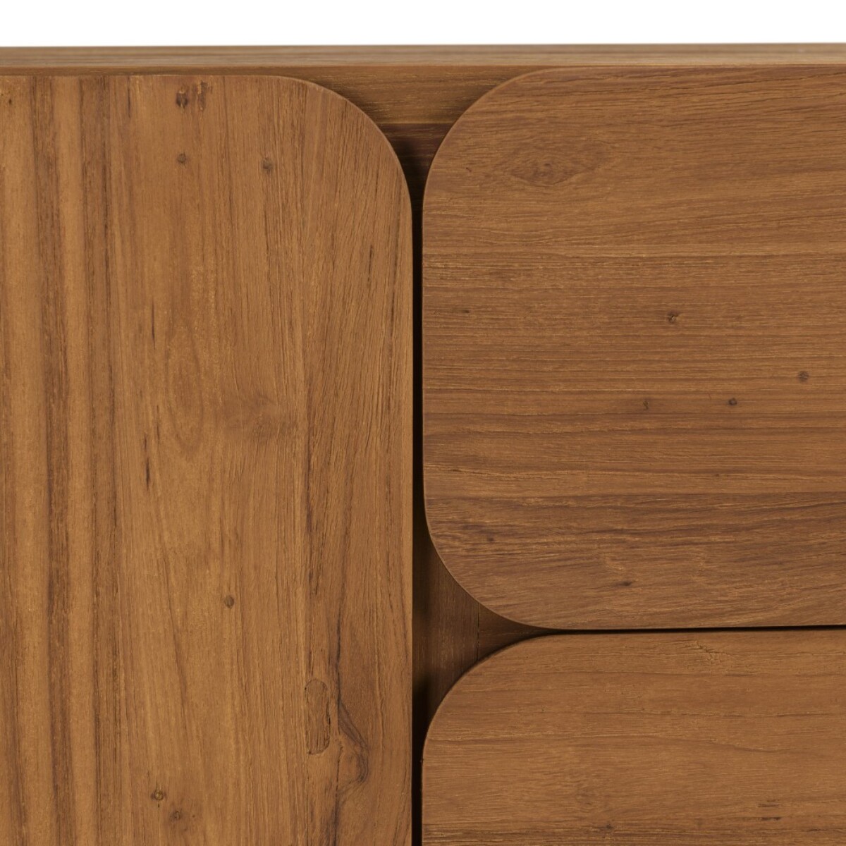 SIXTINE - Buffet 3 portes 2 tiroirs 200x48cm en bois de teck recyclé