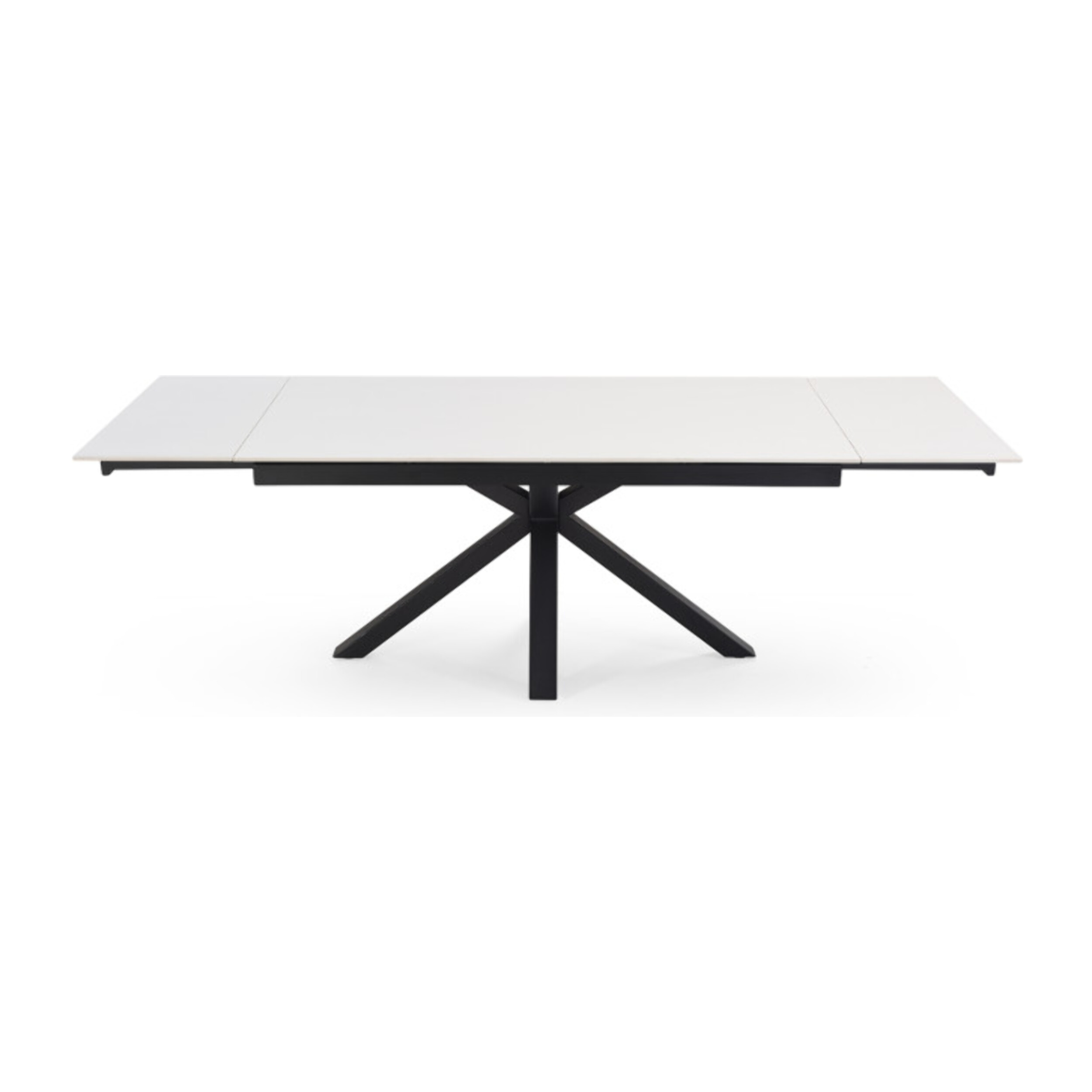 Table extensible céramique blanche 180/260 cm - 8 piètements - UNIK