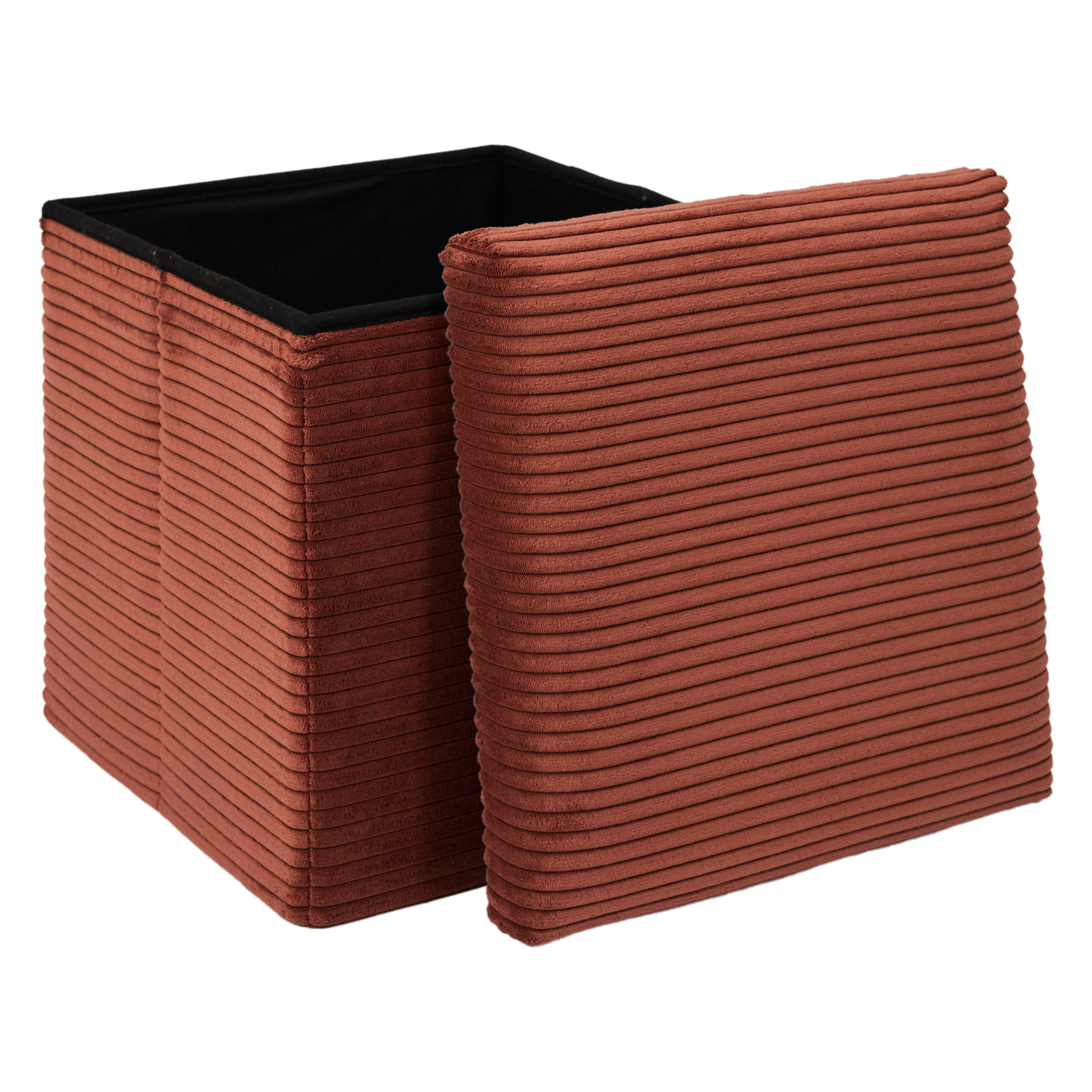 Coffre Pouf Pliable Cotele Scott Terra