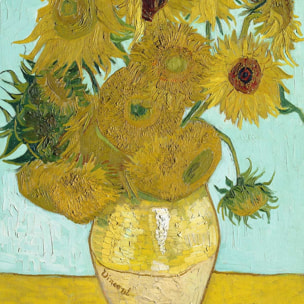 Affiche Les Tournesols par Vincent van Gogh Affiche + cadre en bois - Noir