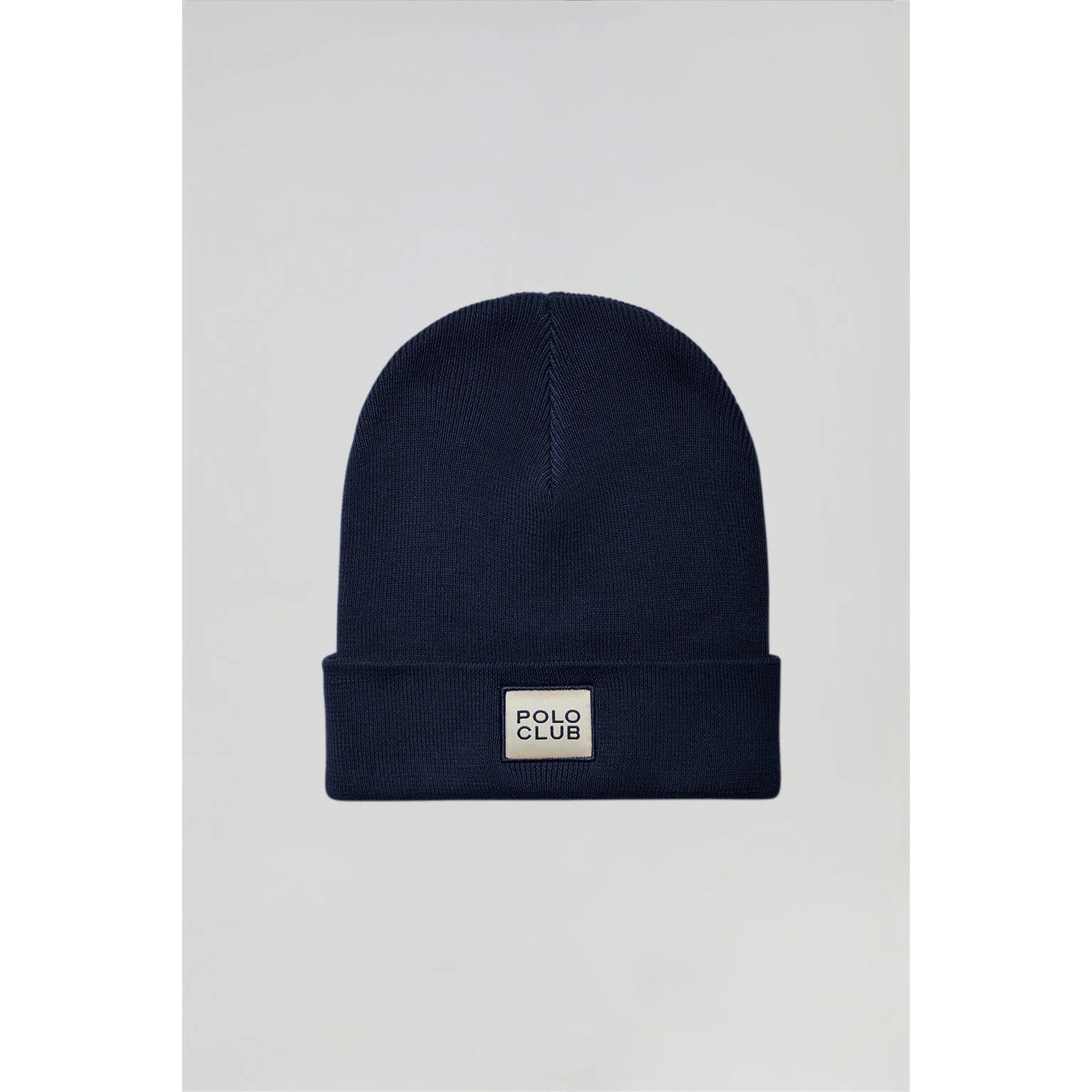 Gorro azul marino de lana unisex con detalle Polo Club