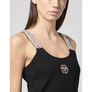 PHILIPP PLEIN Rib Tank Top Strass Hexagon