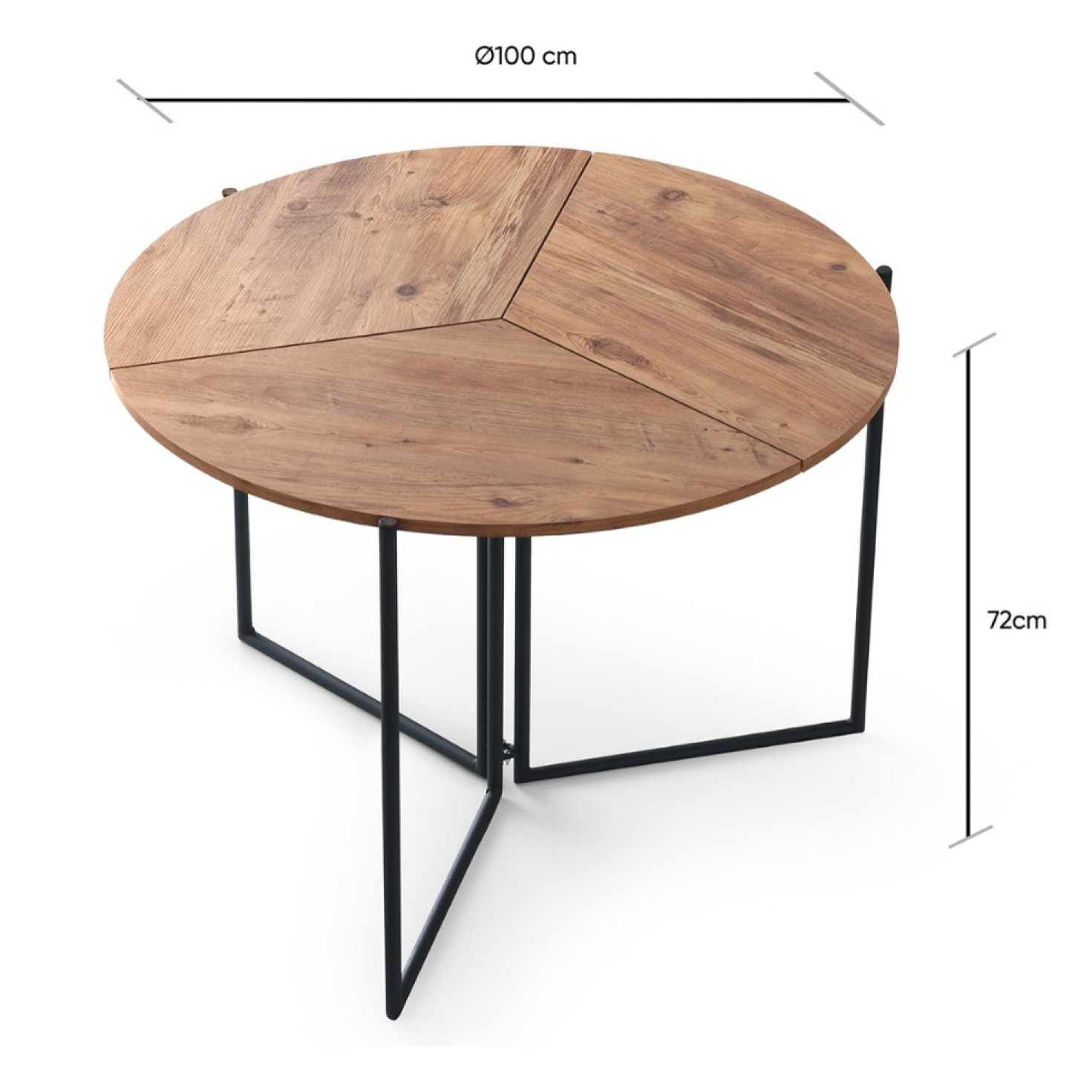 Table de salle à manger pliable couleur bois GITEGA