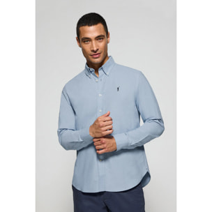 Camisa oxford azul cielo con logo bordado Rigby Go
