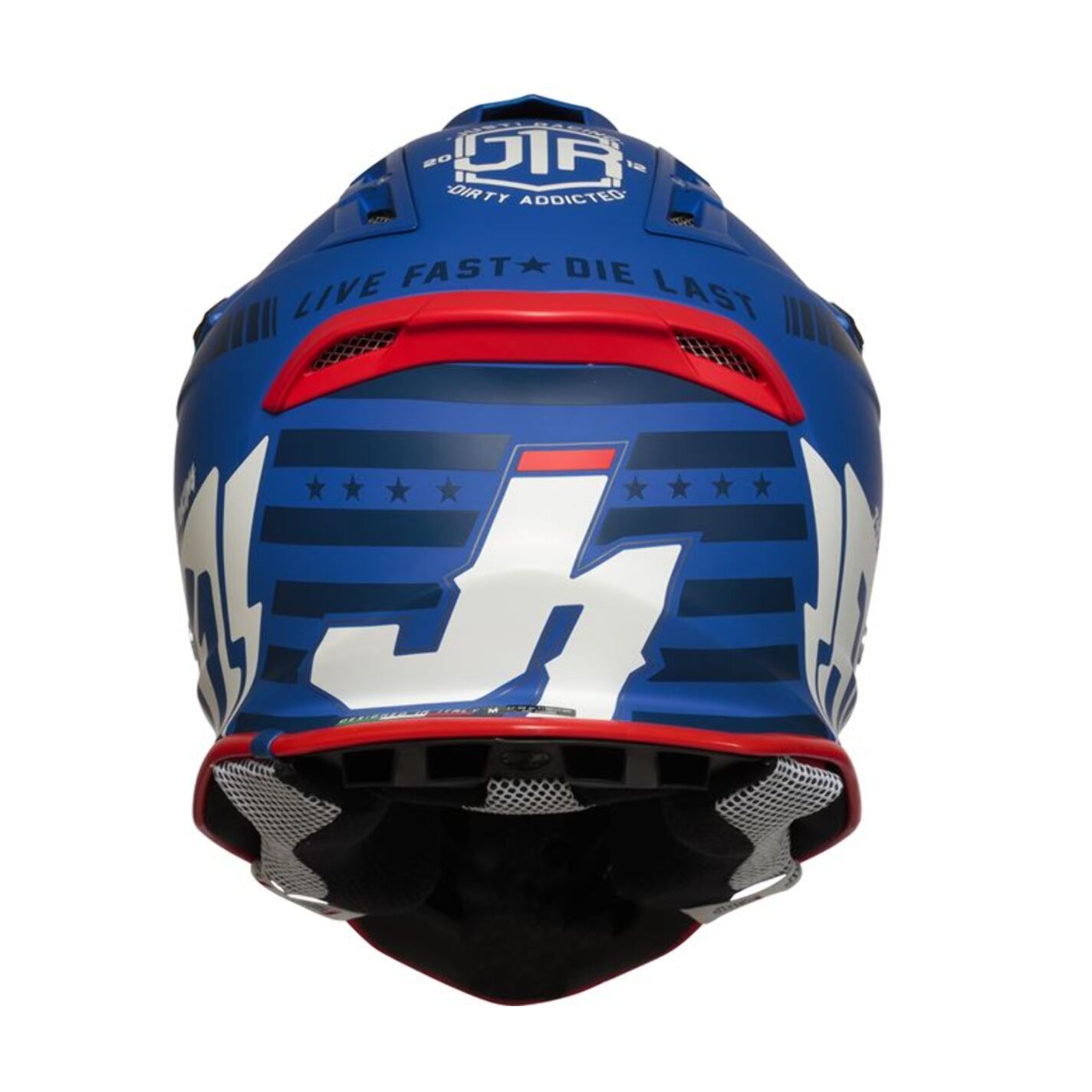 CASCO OFFROAD  J12 PRO RACER WHITE BLUE - Matt JUST1