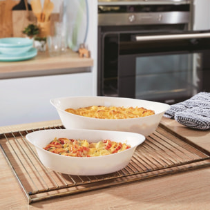 Lot de 3 plats de cuisson ovales Smart Cuisine Carine - Luminarc - Résistant au four à 250°C - Empilables - 3 formats