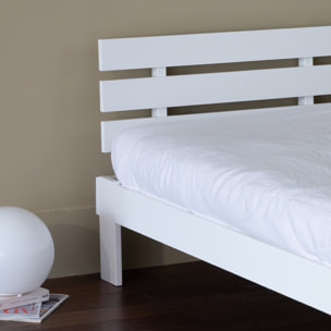 Lit en bois avec tête de lit 90x190cm blanc FINN