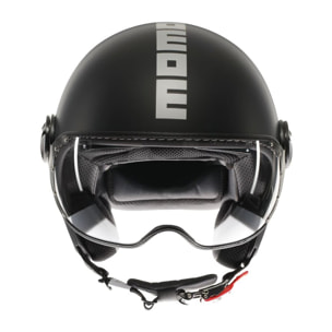 CASCO MOMO FGTR EVO E2206 MONO MATT BLACK/SILVER