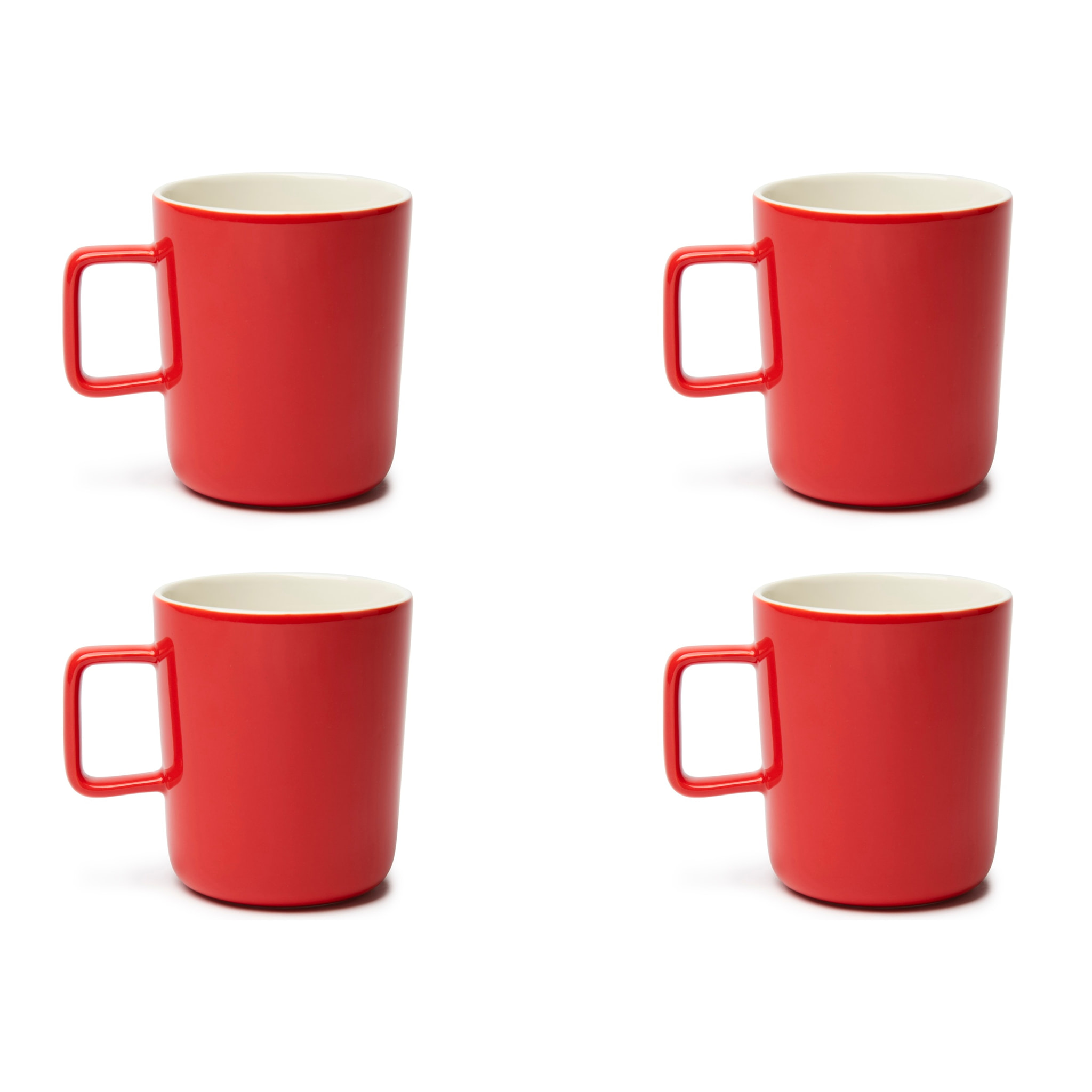 Set 4 Mug Excelsa – Nordic Trendy, Porcellana Rosso