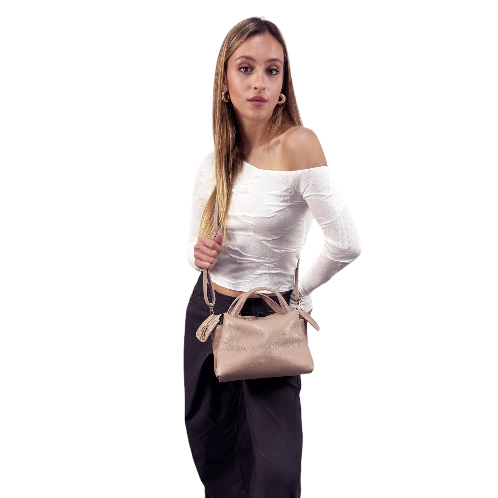 Bolso de mano Cheval Firenze Algedi Mini Rosa Empolvado