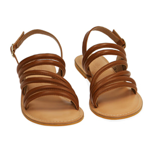 Sandali cognac in pelle