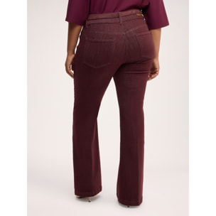 Fiorella Rubino - Jeans acampanados con cinturón - Burgundy