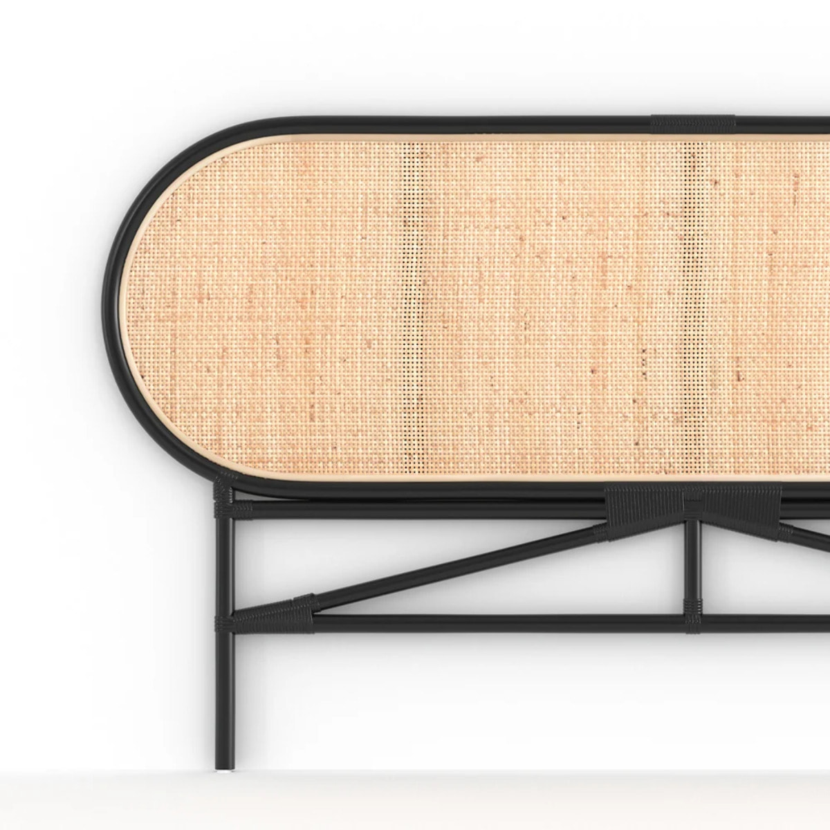 Tête de lit en rotin naturel et noir 140 cm - Navahino