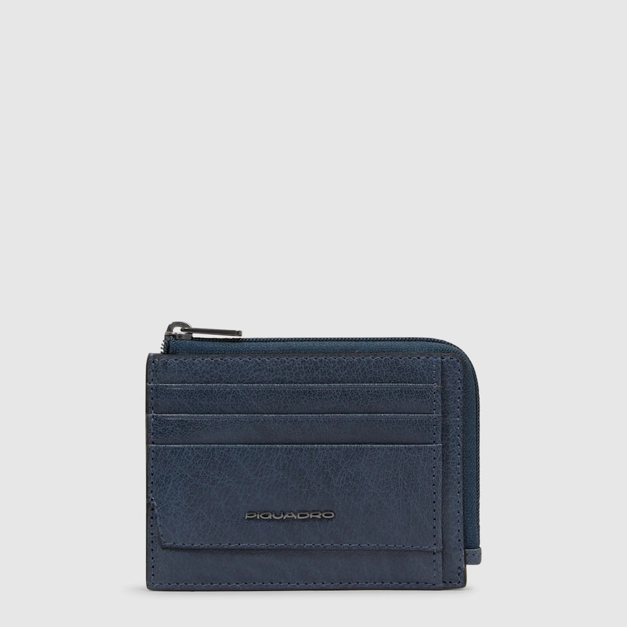 Piquadro Portamonete in pelle con porta documenti e carte di credito con protezione RFID